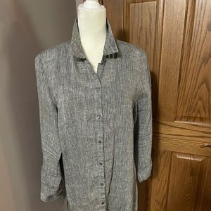 JJill Linen Black/White Tunic, size L